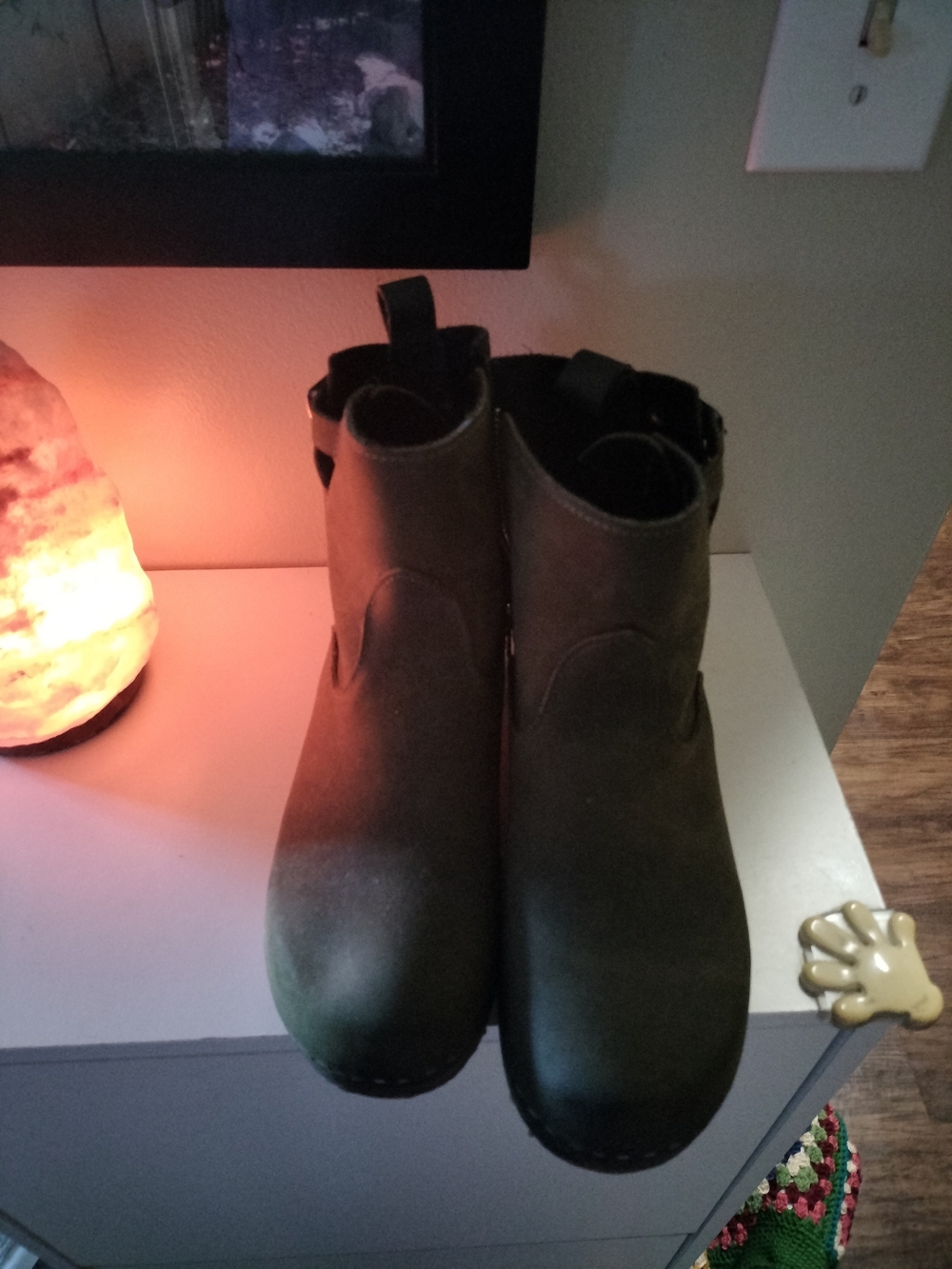 Women's Olive Ankle Booties with Buckle Detail